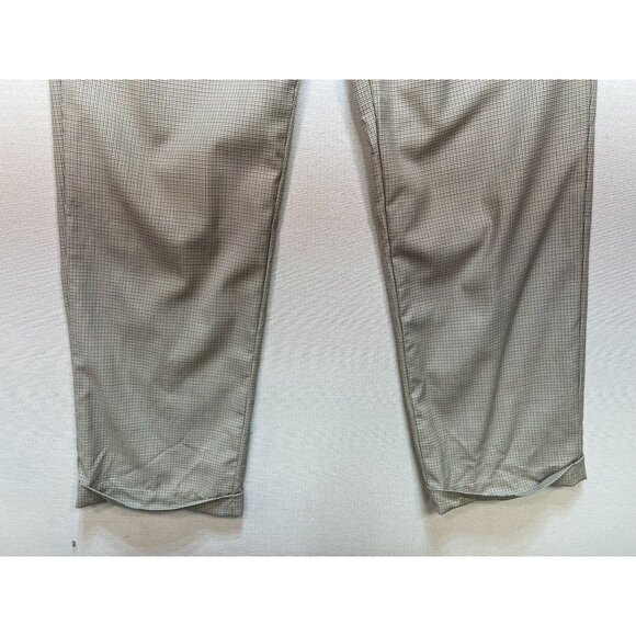 Ari8to Eighteen Mens Wool Pleated Dress Pants Cuffed Hem Sz 36 Beige Houndstooth - Picture 7 of 11